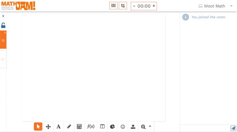 Math Jam collaborative whiteboard