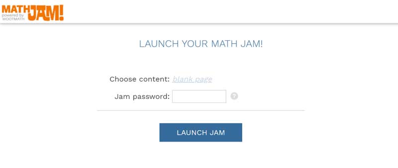 Math Jam launch screen